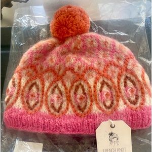 French Knot Chalet Hat.  NWT.  One size.  Mohair and Wool.  Handmade in Nepal.